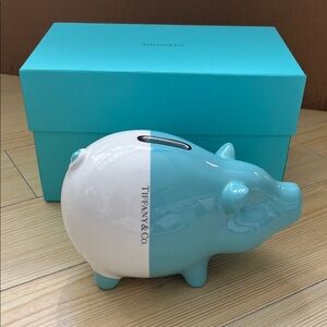 Tiffany & Co. Aqua and White Piggy Bank